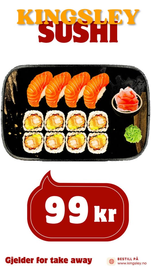 Kingsley Sushi — 99 kr, take away